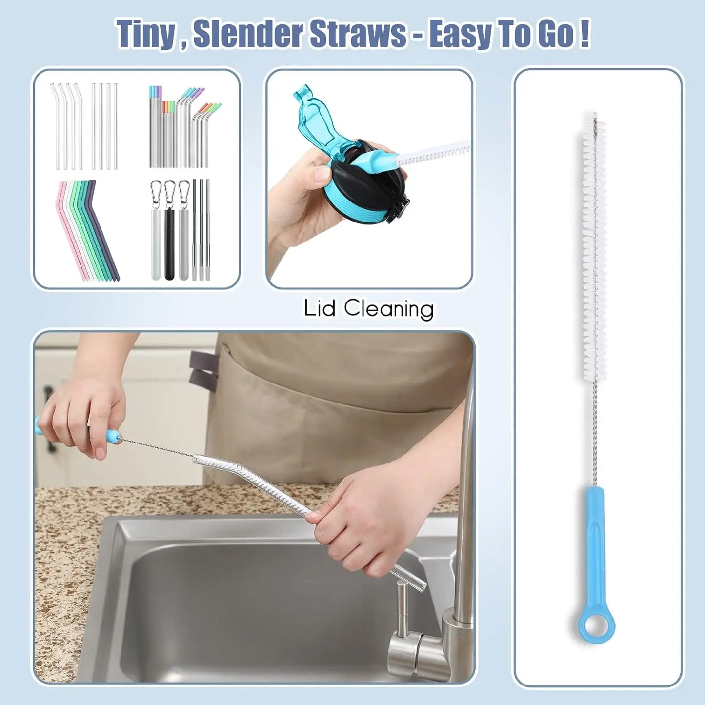 16" Bottle Brush Cleaner - Long Handle for Water Bottles | StriveRiseFit