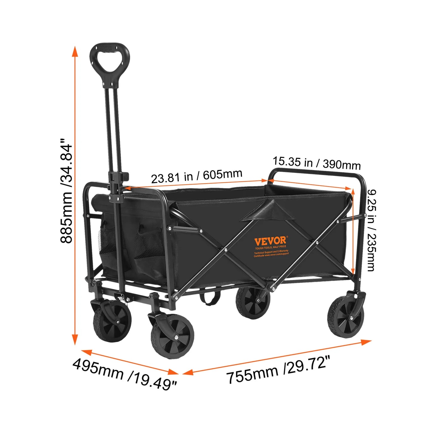 Collapsible Folding Wagon Cart with All-Terrain Wheels | StriveRiseFit