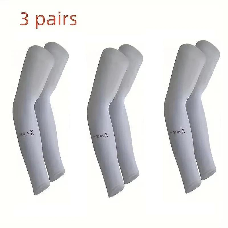 Ice Silk UV Sun Protection Arm Sleeves 3-Pack, Unisex for Cycling, Running & Outdoor | StriveRiseFit