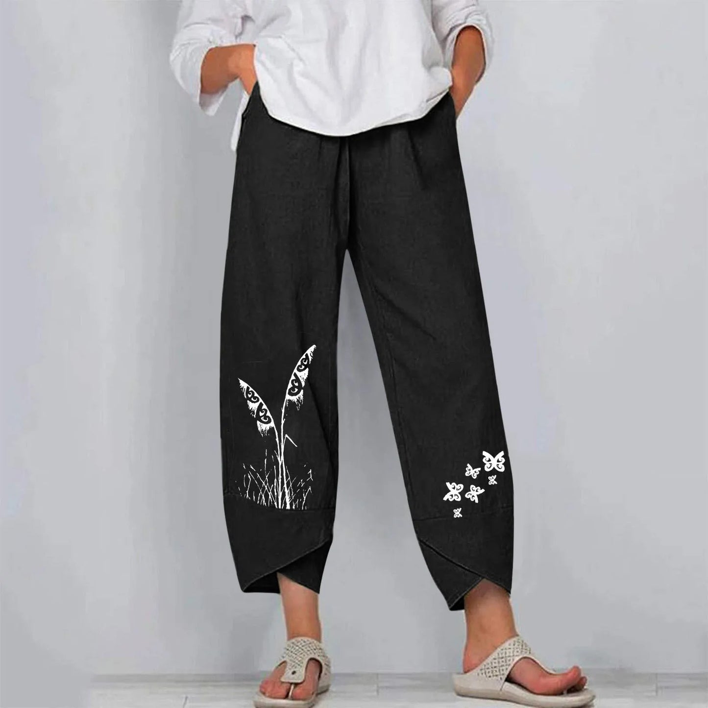 Streetwear Women Clothes Women Pants ~ Joggers Cotton / Linen Casual Autumn Elegant