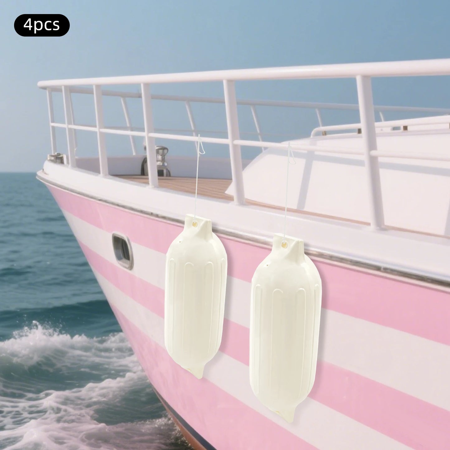 Boat Fenders 4-Pack 68x21cm PVC | Dock Protection for Pontoon, Sailboat & Canoe | StriveRiseFit