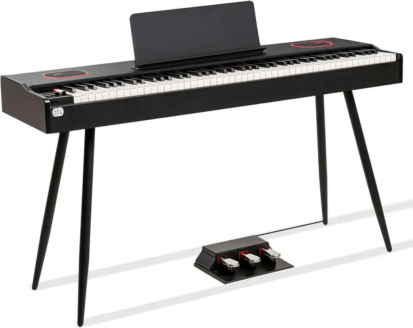 Digital Piano Keyboard, 88-Key Accent Keyboard Full Size Electric Piano for Beginners with Music Stand, 3 Pedals, Power Adapter