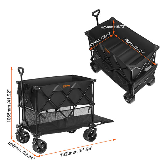 Collapsible Folding Wagon Cart with All-Terrain Wheels | StriveRiseFit