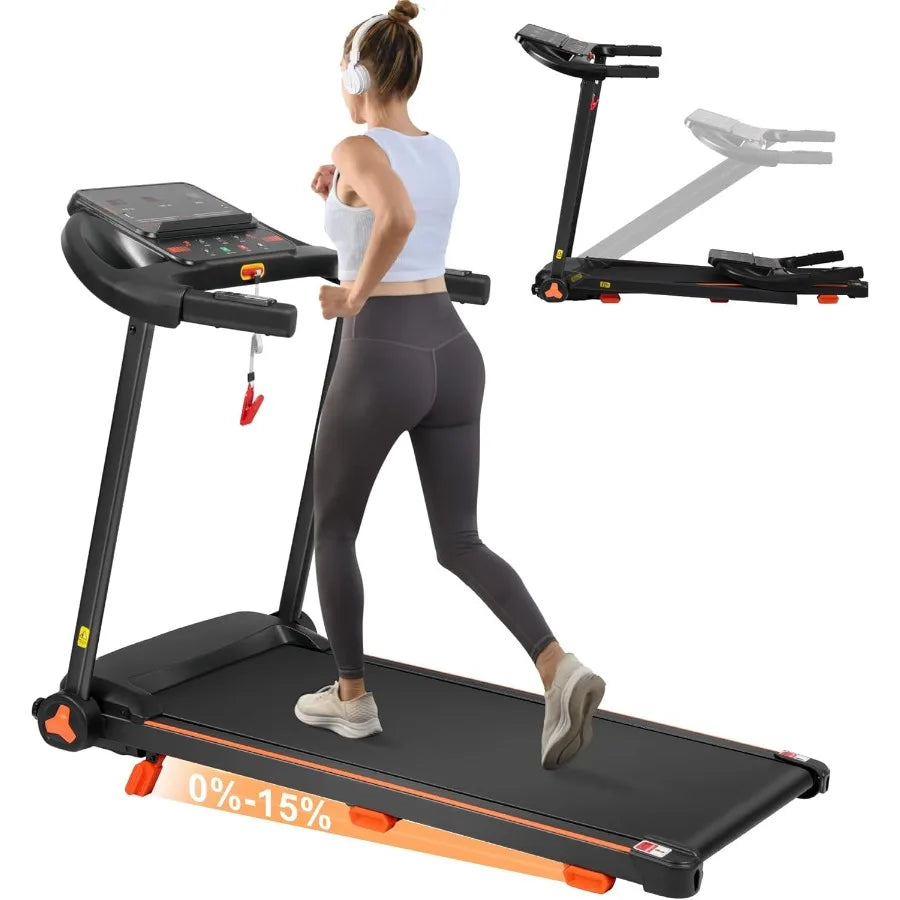 Treadmill with Incline, 3.0HP Foldable Treadmills for Home with 15% Incline, 7.5MPH 300 LBS Capacity Home Exercise Equipment Trea