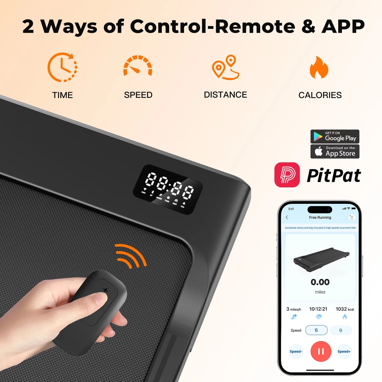 Walking Pad Under Desk Treadmill 2 in 1 Portable Treadmill with Remote Control LED Display 2.5HP Walkingpad for Home & Office