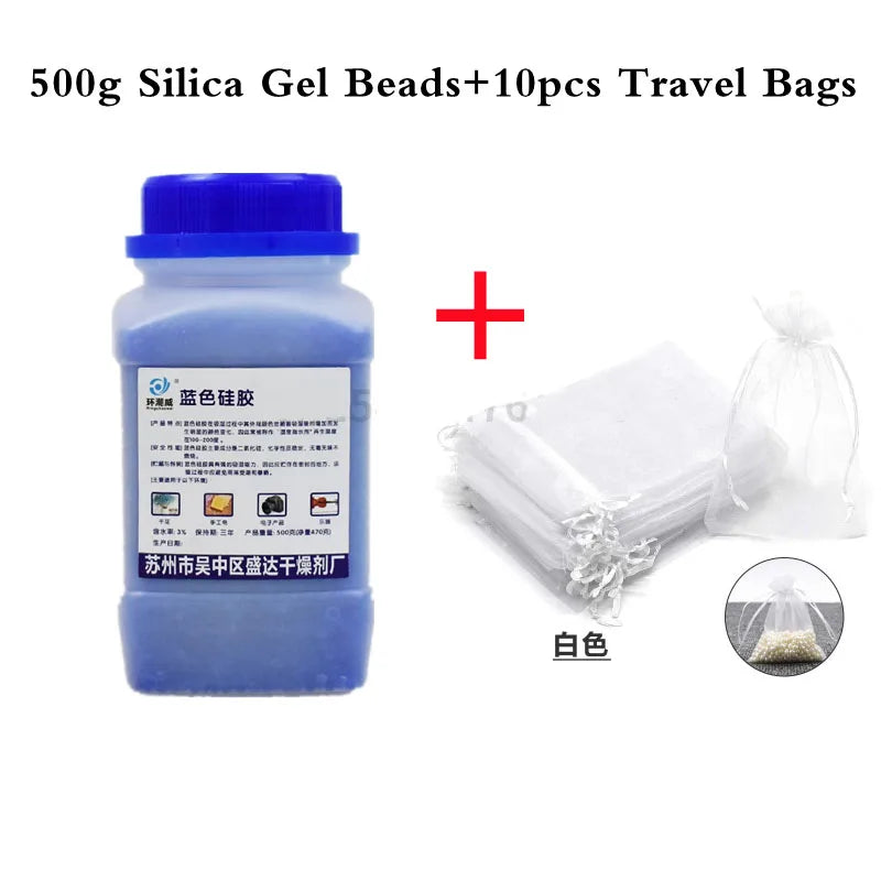 500g Reusable Silica Gel Beads - Waterproof Moisture Absorber Desiccant