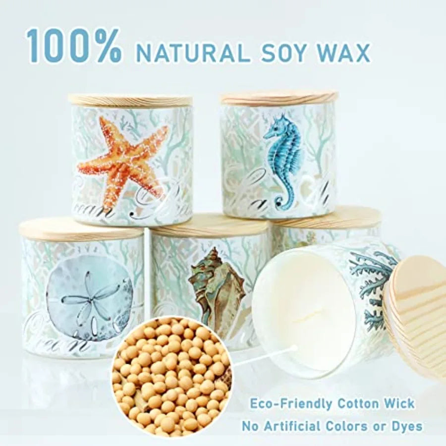 Scented Soy Wax Jar Candles Gift Set of 6 with Lids | StriveRiseFit