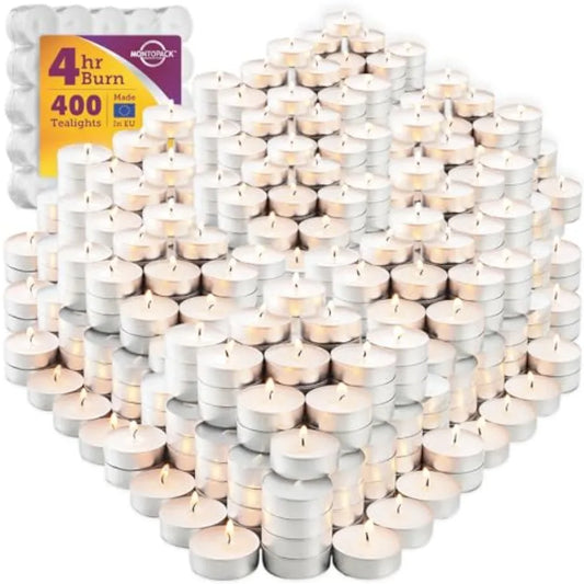 Unscented White Tea Light Candles Smokeless & Dripless 4-Hour Burn | StriveRiseFit