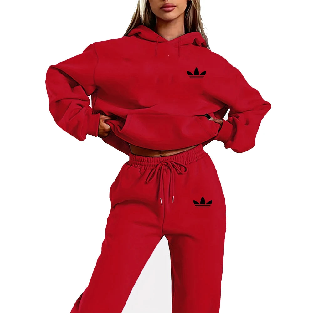 Women's Letter Print Hoodie Set - Street Hip Hop Sweatshirt & Pants | StriveRiseFit