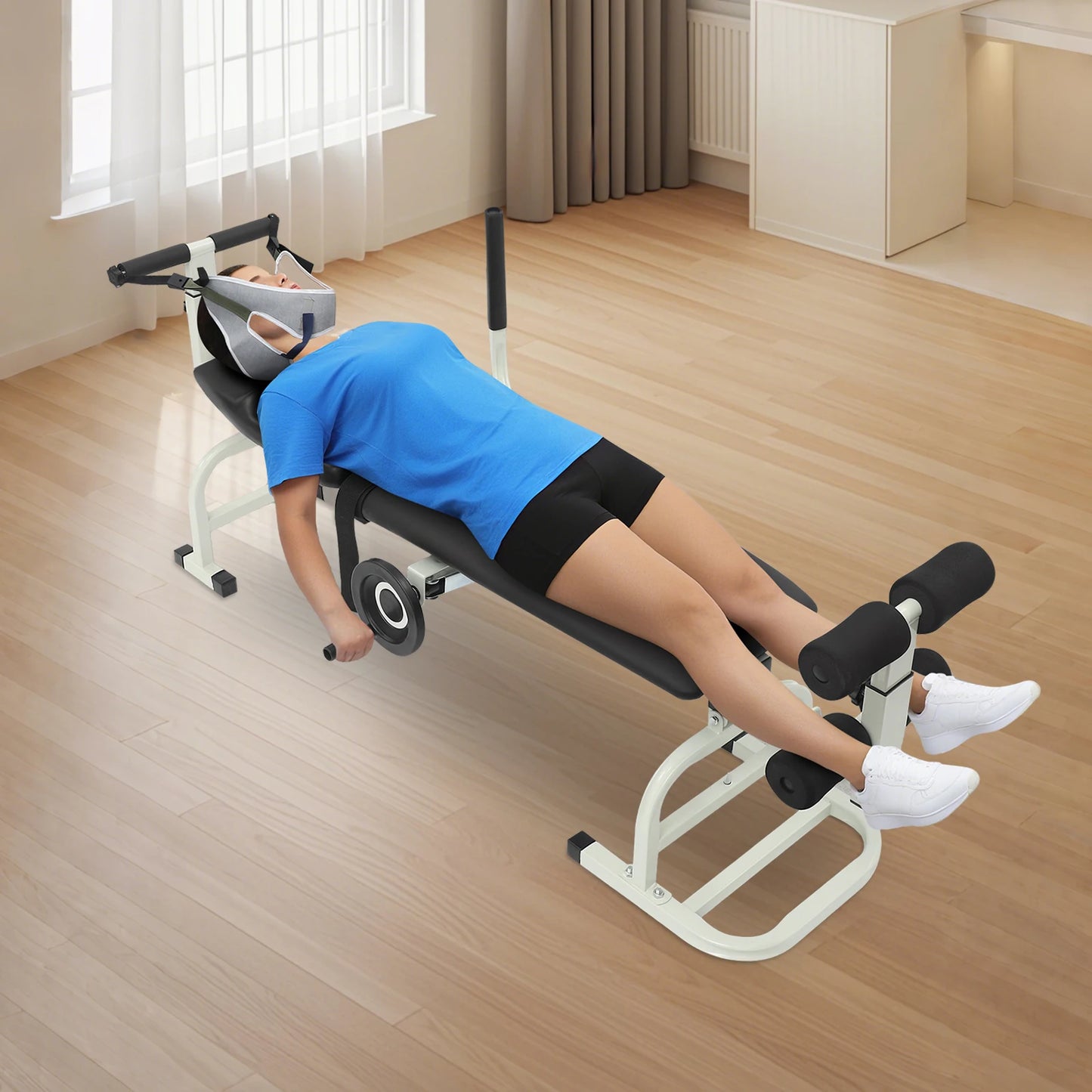 Multifunctional Cervical & Lumbar Traction Decompression Bench, Spinal Stretch & Relief for Home | StriveRiseFit