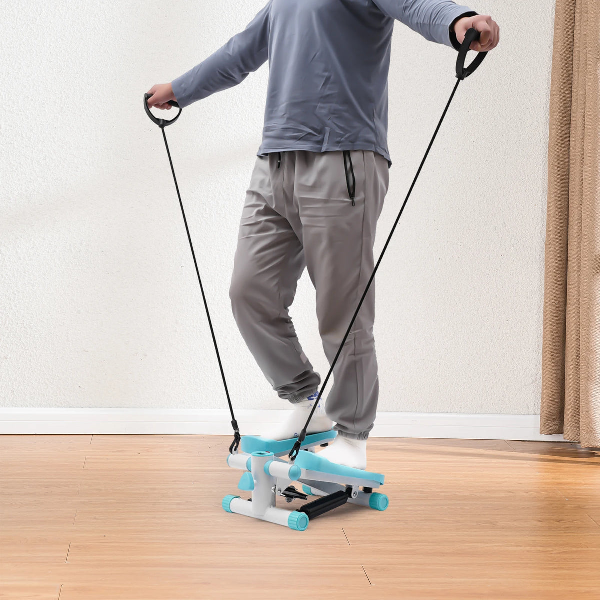 Mini Hydraulic Stepper with Resistance Bands LED Monitor 330 lb Capacity | StriveRiseFit