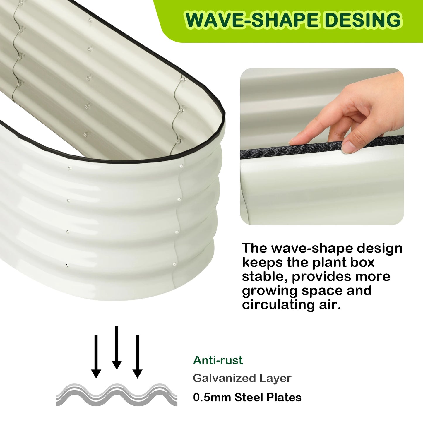 2-Pack Oval Raised Garden Bed — 4.5×2×1 ft Galvanized Steel | StriveRiseFit