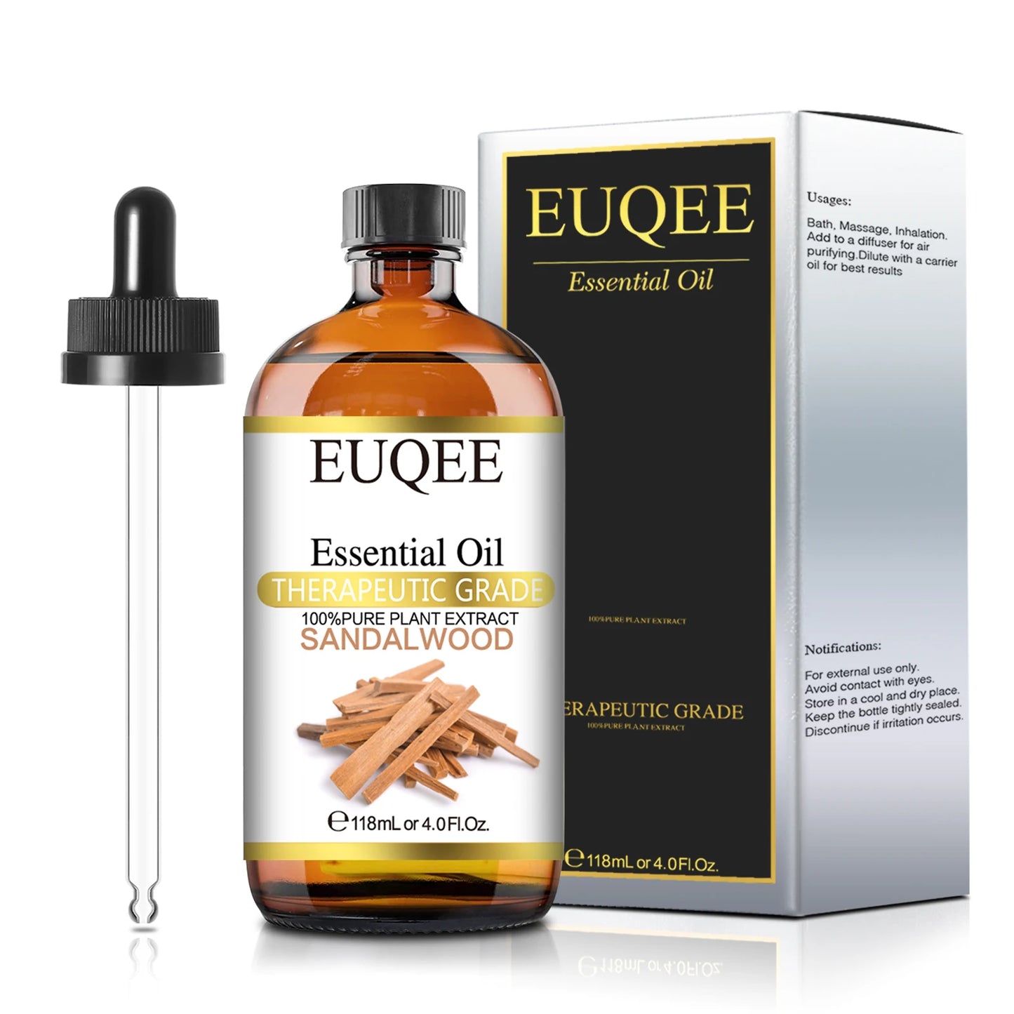 EUQEE 118ML Large Bottle of Essential Oil For Aroma Therapy Humidifier, DIY Soap, Massage