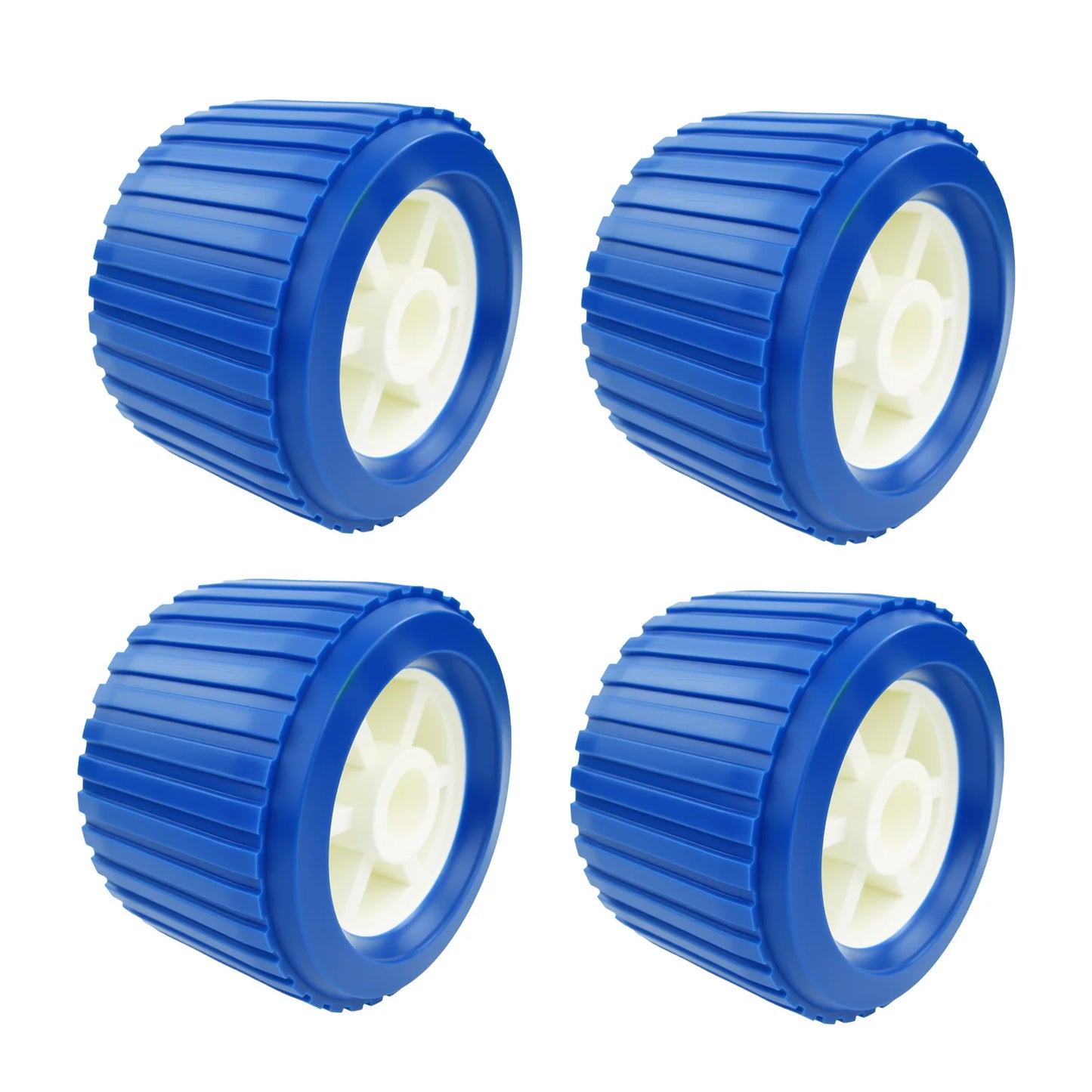 Boat Trailer Wobble Rollers 4-Pack | 110×75×19mm Ribbed EVA | StriveRiseFit