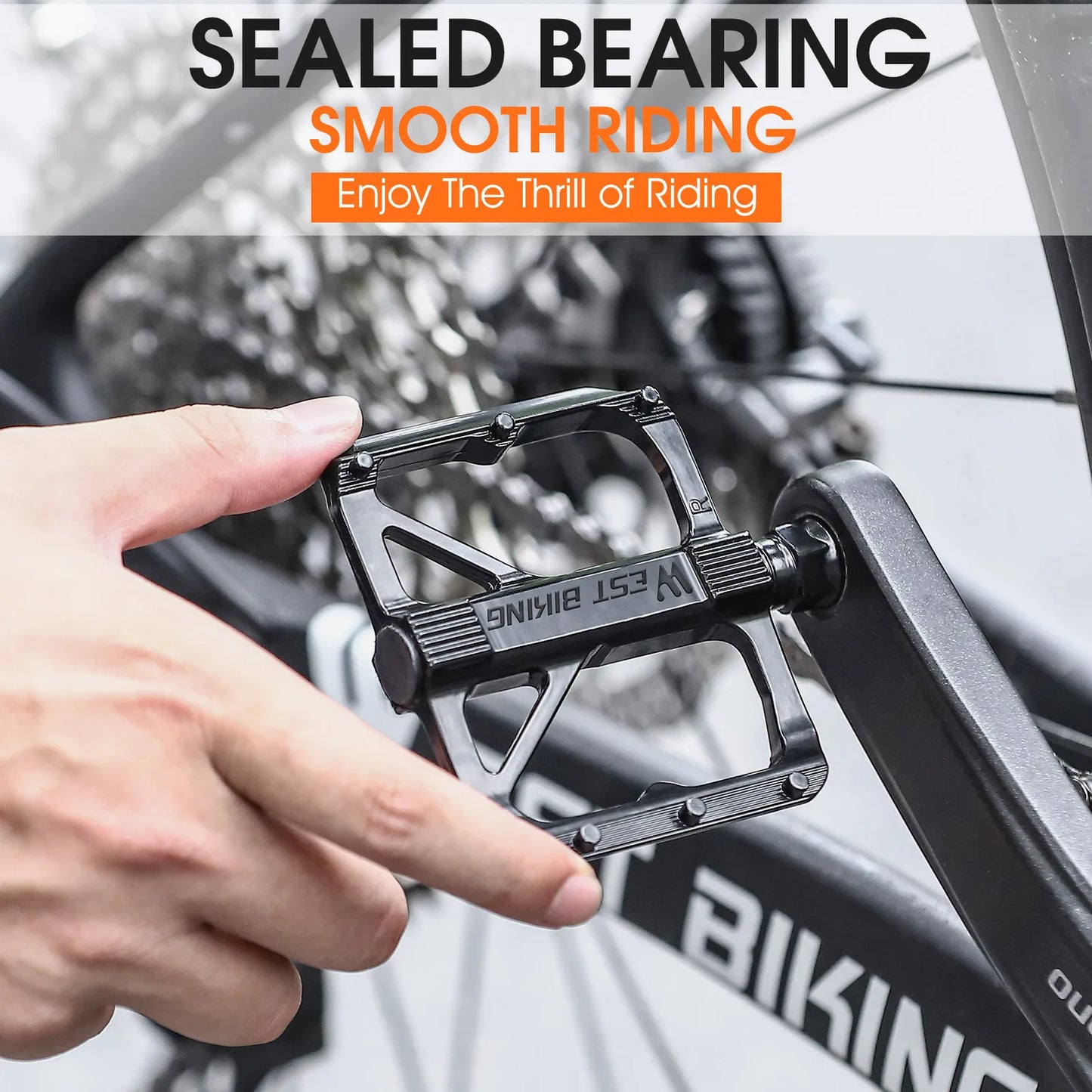 WEST BIKING Ultralight Aluminum Alloy Bike Pedals - DU Bushing or 3-Bearing, Anti-Slip