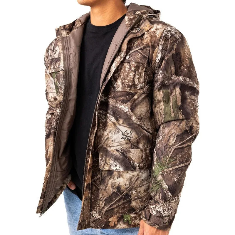 Realtree Men's or Women's Edge/Timber/Max-7 Camo Hunting Insulated Cold Weather Parka Jacket - Wind-proof, Mid-weight and Super Warm