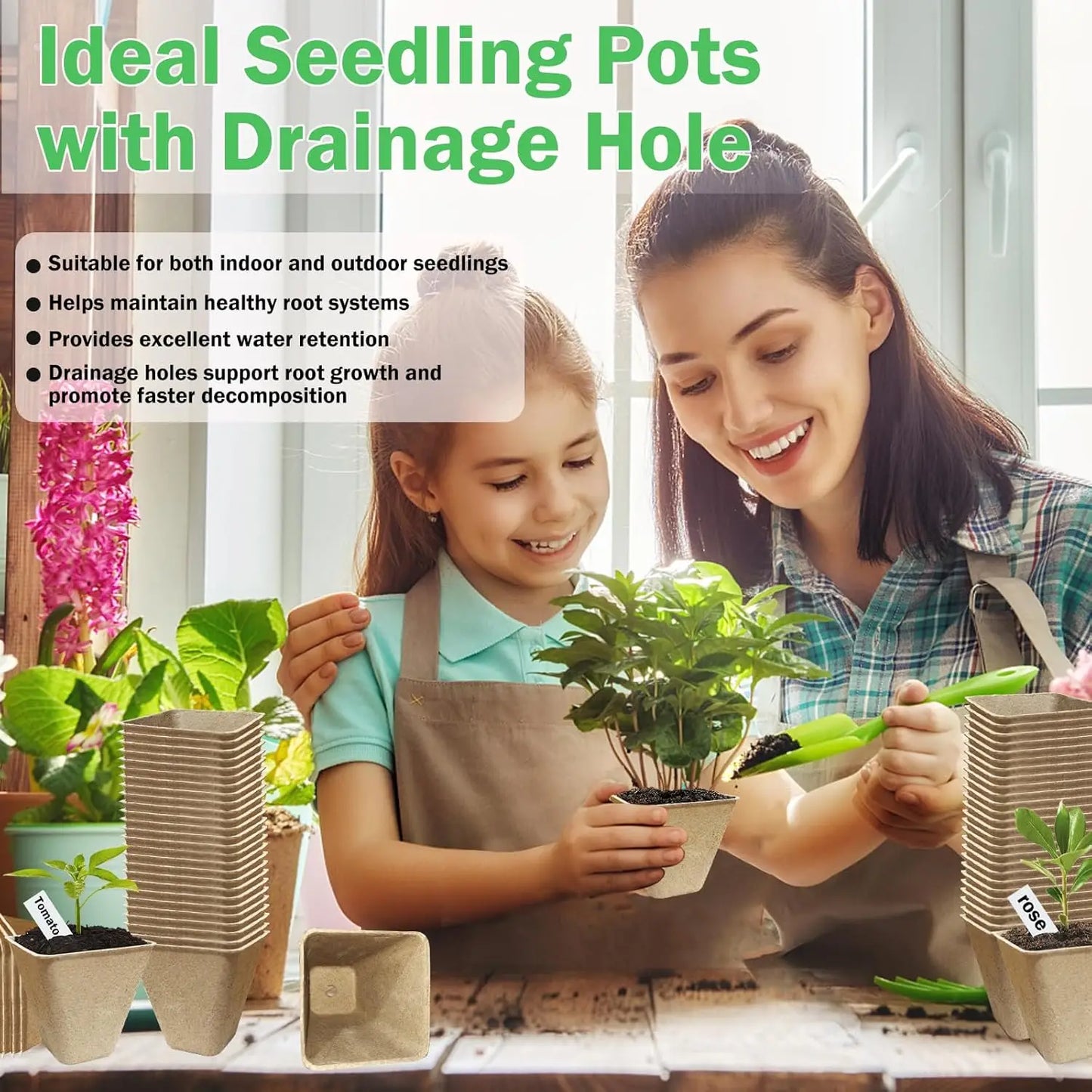 Biodegradable Peat Pots Seed Starting Kit | 70 Pots + 100 Labels | 3.15" | StriveRiseFit