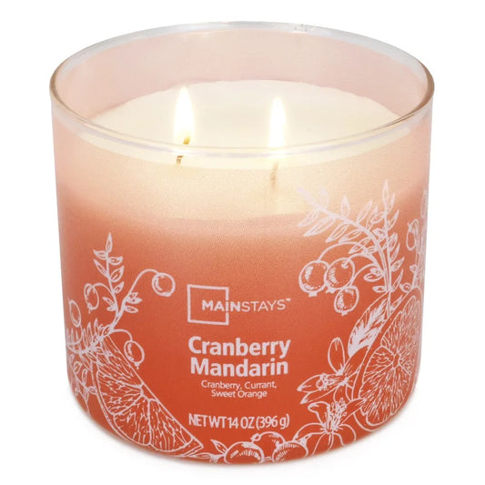 Triple Wick Ombre Wrap Scented Candle Cranberry Mandarin | StriveRiseFit
