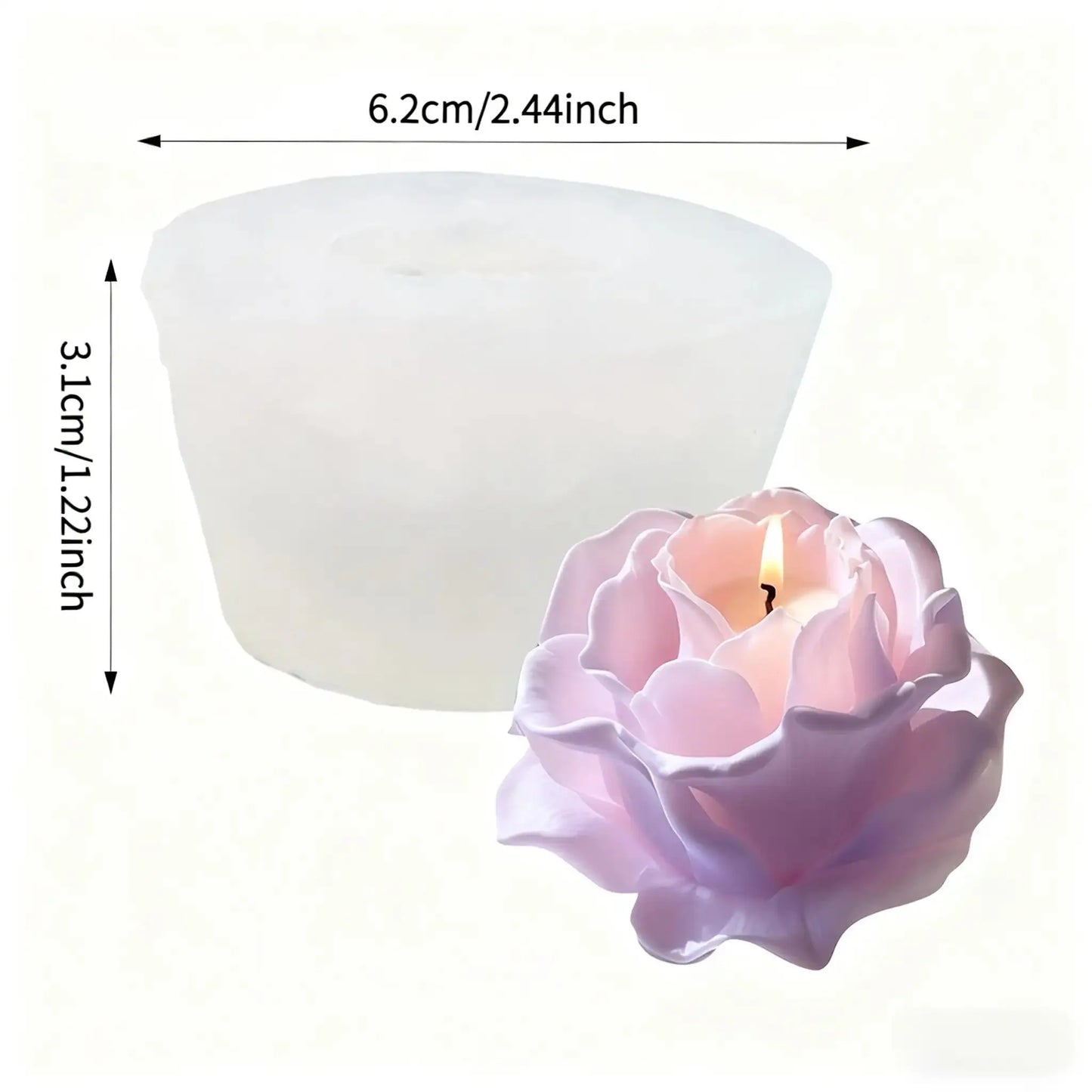 3D Rose Silicone Mold for Candles, Soap, Resin & Clay | StriveRiseFit