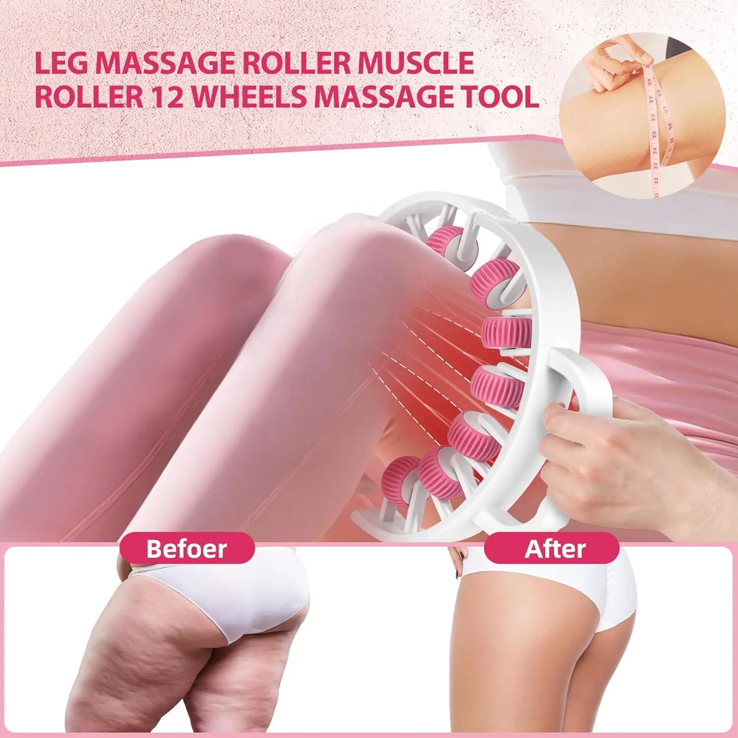 Lymphatic Drainage Massager Roller | Deep Tissue, Anti-Cellulite, Legs, Thighs & Calves