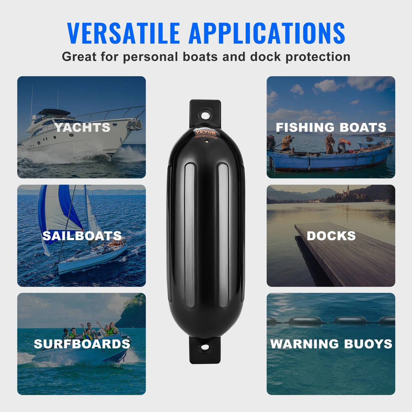 Inflatable Boat Fender Bumpers 4-Pack | PVC, Pump & Ropes Included | StriveRiseFit