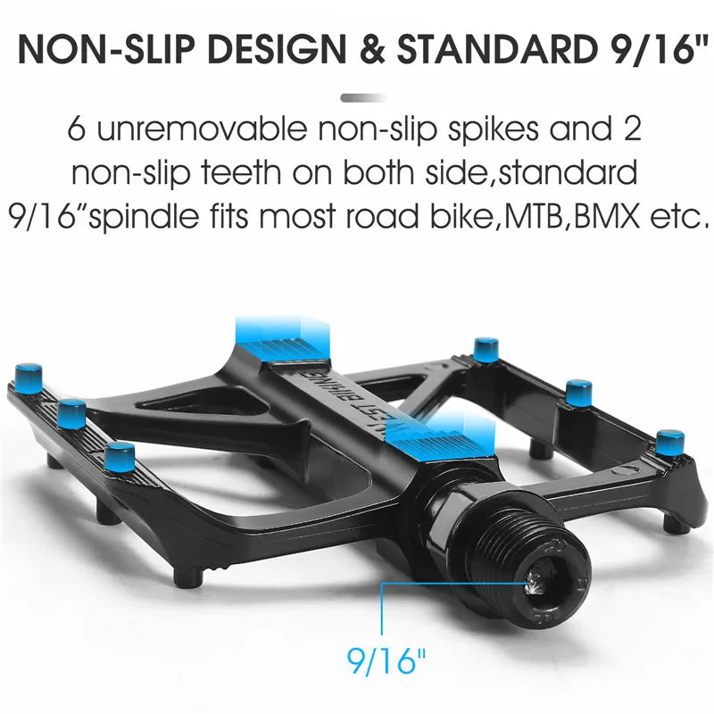WEST BIKING Ultralight Aluminum Alloy Bike Pedals - DU Bushing or 3-Bearing, Anti-Slip