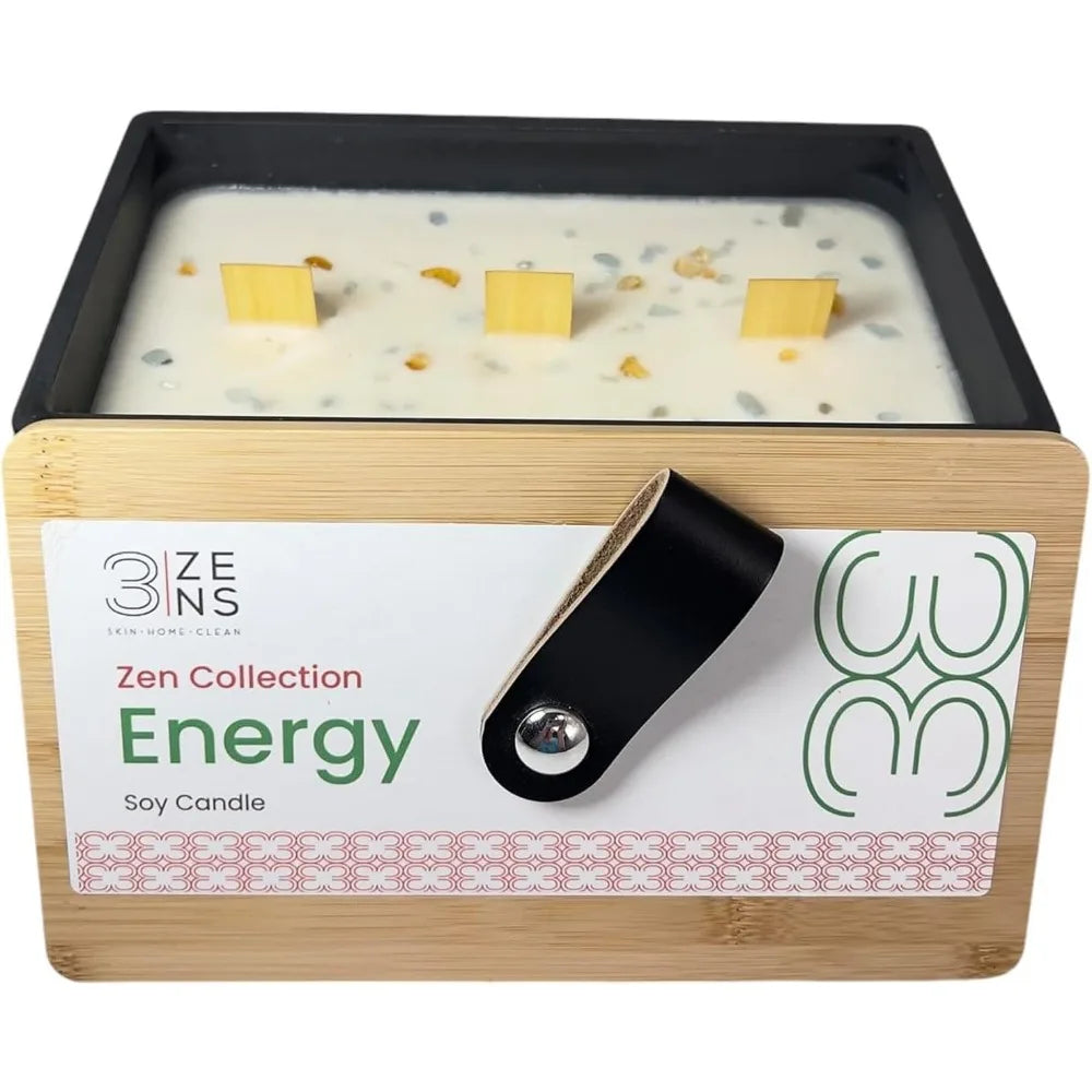 Energy Candle for Women & Men — Scented Soy Candle w/225+ Hour Burn Time — Fragrant Relaxing Aromatherapy Candles for Holiday Gifts