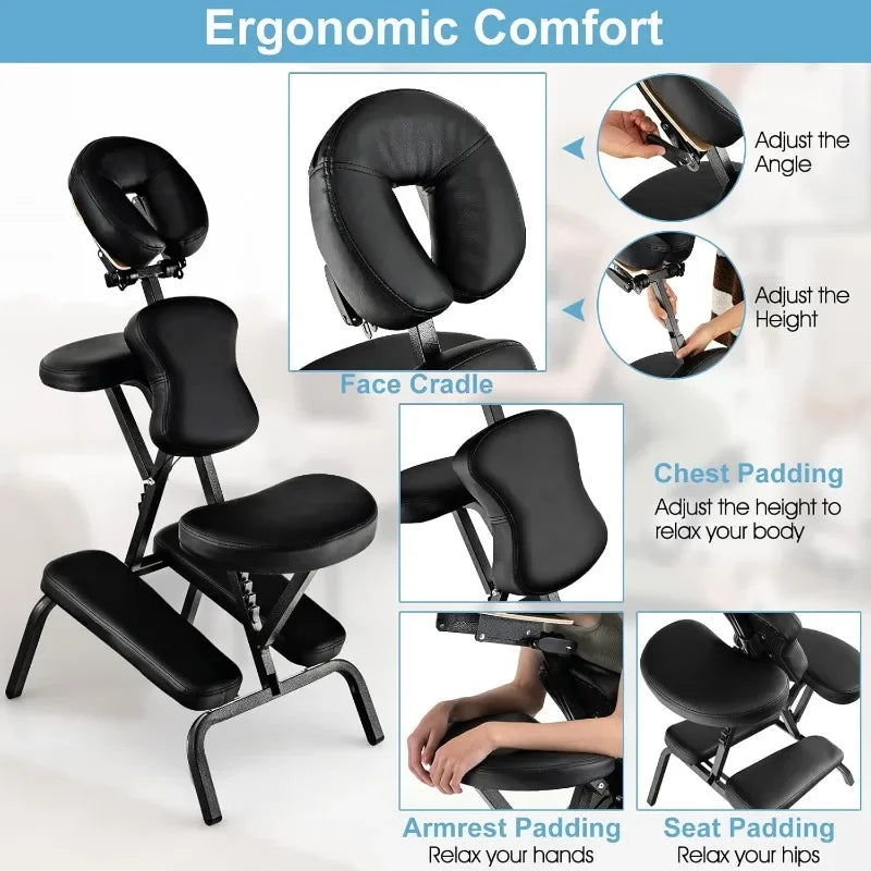 Portable Massage Chair - Lightweight Travel Spa Chair with Carrying Bag