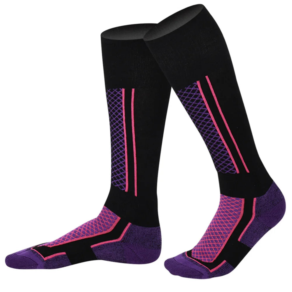 Men Women Kids Knee-high Warm Socks Breathable Ski Socks Outdoor Sports Performance Socks for Skiing Hiking Snowboarding