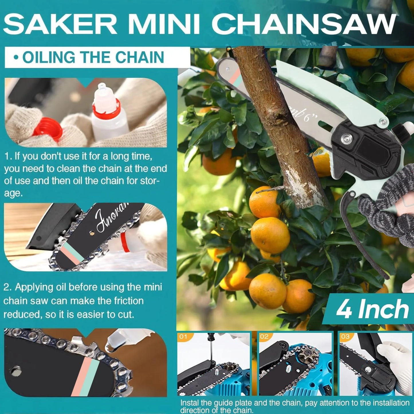 Mini Cordless Chainsaw | Handheld | Battery Powered | Multiple Colors | StriveRiseFit