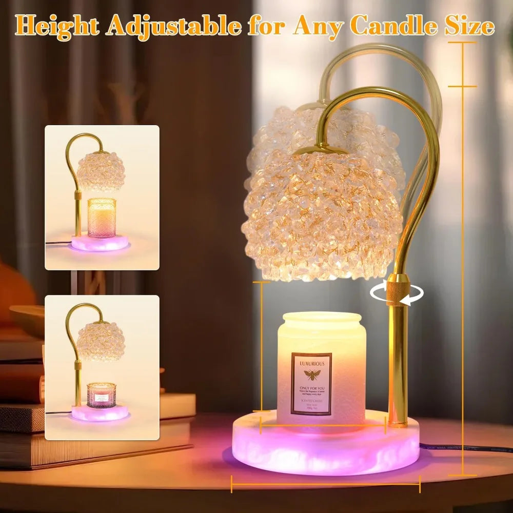 Electric Candle Lamp Warmer with RGB Mode, 312 K9  ~ Crystal Lampshade