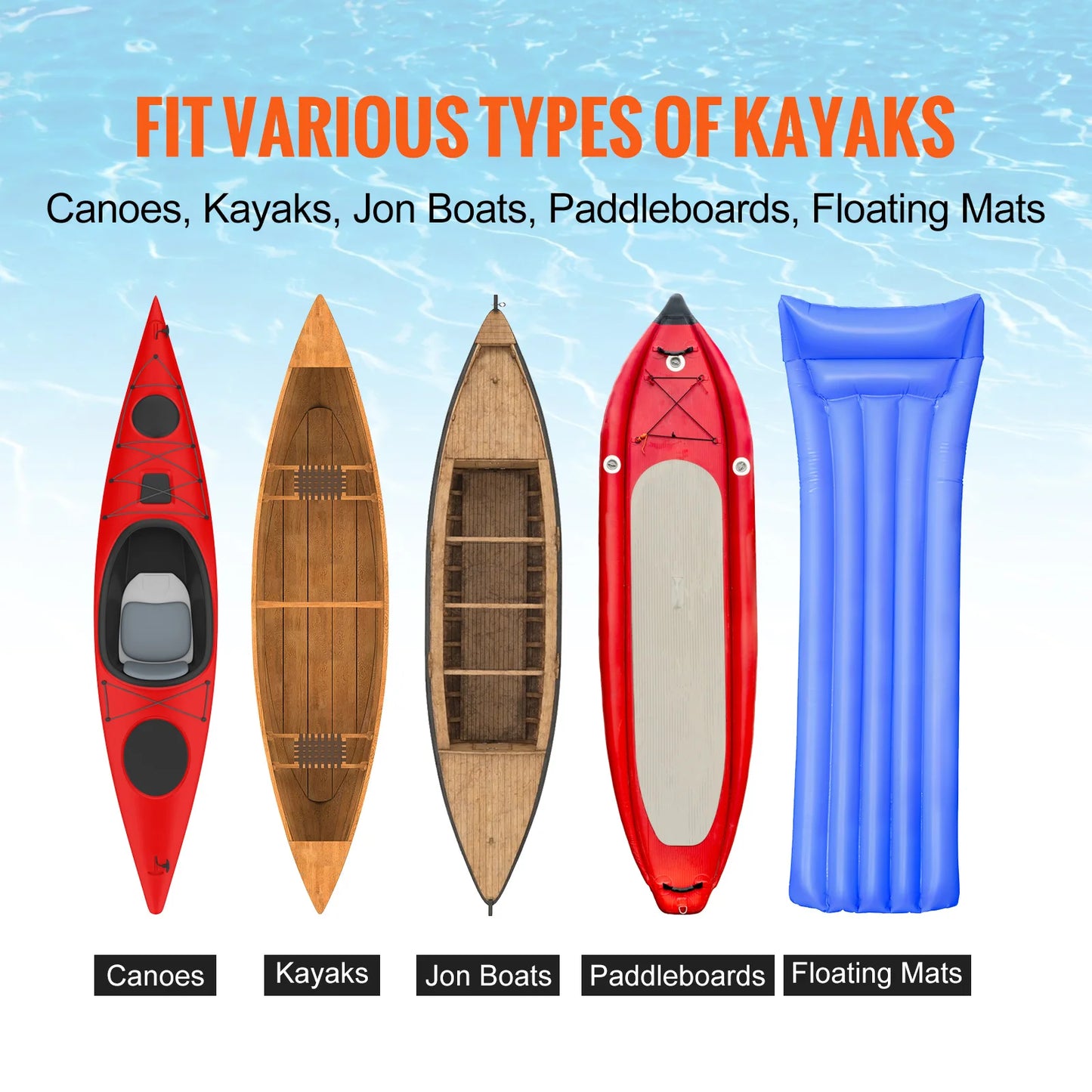 Kayak Cart 450LBS Detachable Canoe Trolley 12" Solid Tires Adjustable Width for Paddleboards & Jon Boats | StriveRiseFit