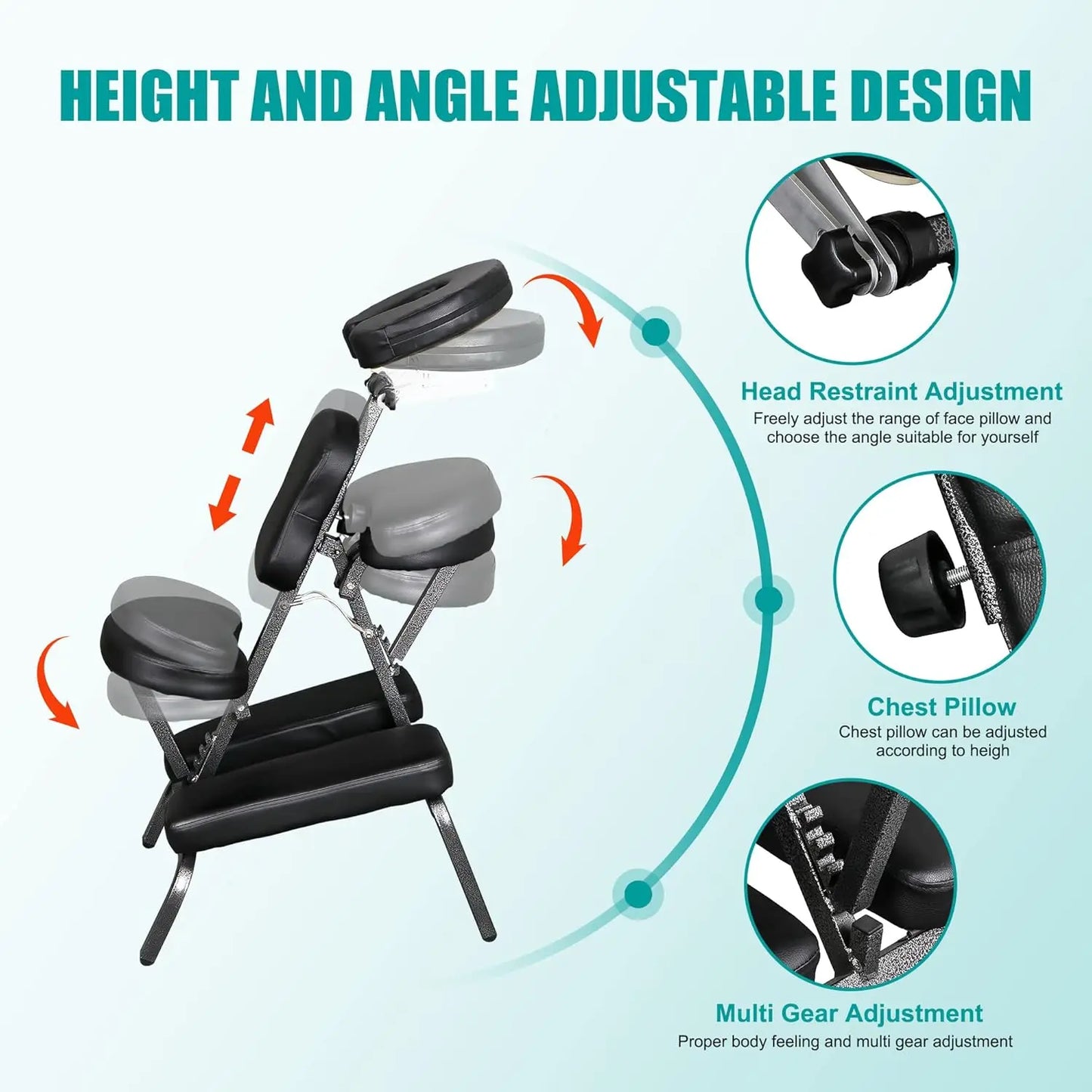 Portable Foldable Massage Chair with Face Cradle — Spa, Salon & Tattoo | StriveRiseFit