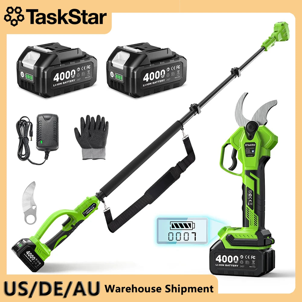 TaskStar 2-in-1 Cordless Pole Pruner | 9 ft | 1.6" Cut | Brushless | StriveRiseFit