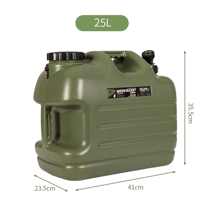 Desert Fox Military Water Tank with Spigot | Food-Grade PE, 10L–25L, Camping & Emergency Prep