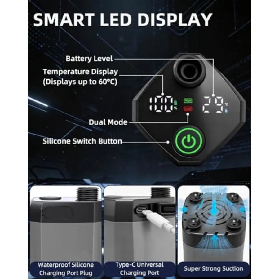 Portable Camping Shower with Heater | 6000mAh, 3 Spray Modes, LED Display | StriveRiseFit