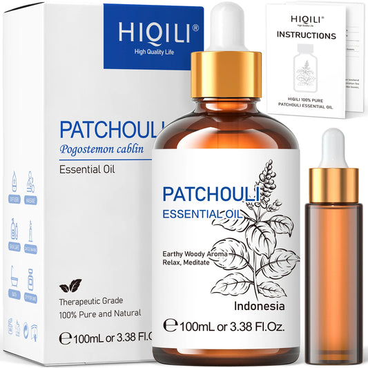 100% Pure Patchouli Essential Oil 100ml - Aromatherapy & Diffuser | HIQILI