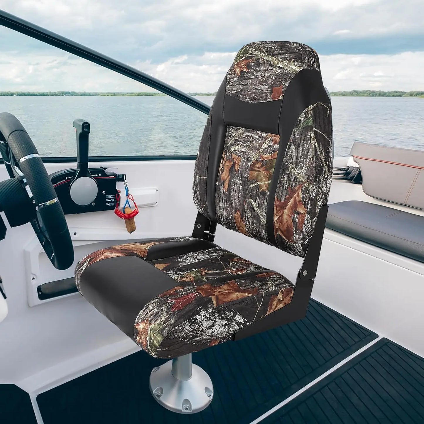2-Pack High Back Folding Boat Seats — Marine-Grade Vinyl, HD Foam | StriveRiseFit