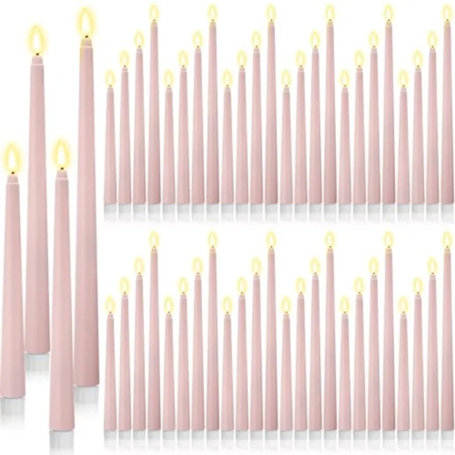 48-Piece Flameless LED Taper Candles Battery Operated 4 Sizes | StriveRiseFit