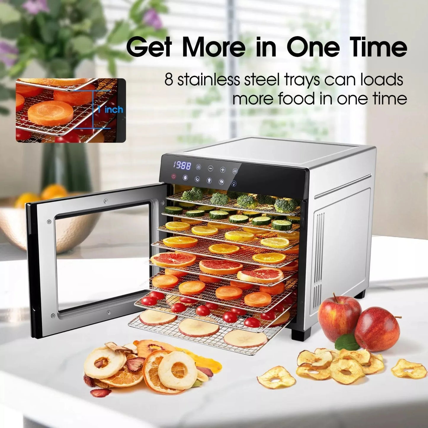 8-Tray Food Dehydrator 600W - Digital Timer & 4 Presets | StriveRiseFit