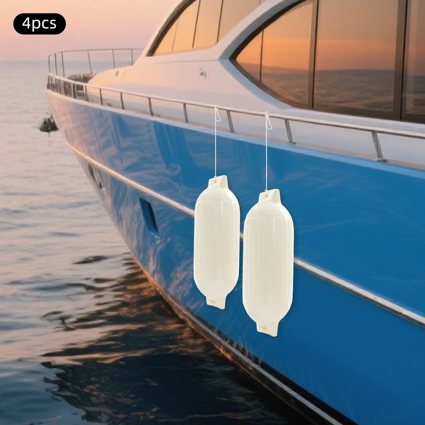 Boat Fenders 4-Pack 68x21cm PVC | Dock Protection for Pontoon, Sailboat & Canoe | StriveRiseFit