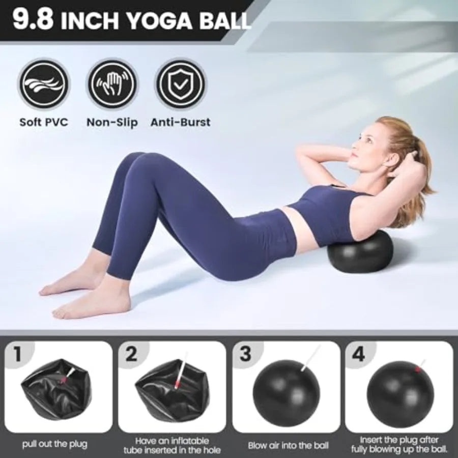 Pilates Ring & Ball Set, 12" Circle Ring, Yoga Balls & Resistance Bands, Essential Kit | StriveRiseFit
