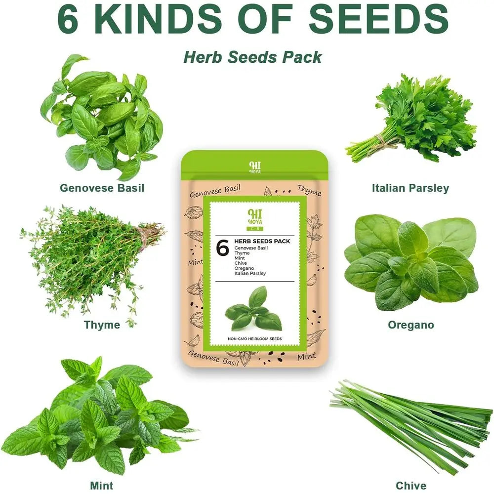 14-Pod Herb Seed Starter Kit | Basil Mint Thyme Oregano | Hydroponics Compatible | StriveRiseFit