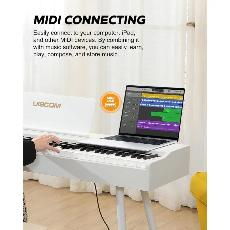 Digital Piano Keyboard, 88-Key Accent Keyboard Full Size Electric Piano for Beginners with Music Stand, 3 Pedals, Power Adapter