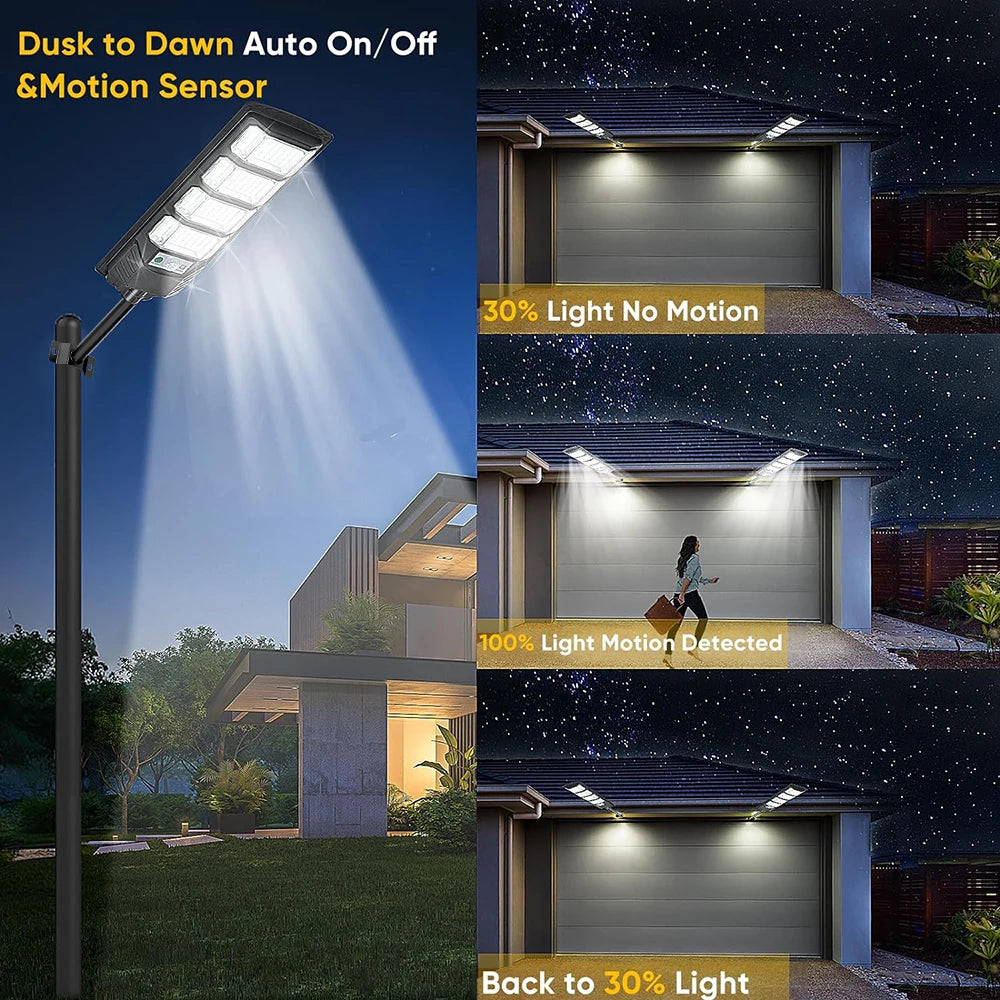 Solar LED Street Light | 192 LEDs | Motion Sensor | IP65 | 1 or 2-Pack | StriveRiseFit
