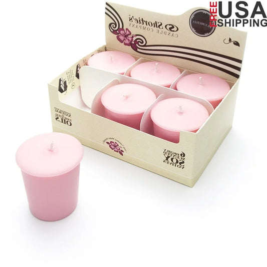 Pure Plumeria Scented Soy Votive Candles 6 Pack Natural Fragrance Oils Clean Burning Eco-Friendly Floral Refills Votive Holders