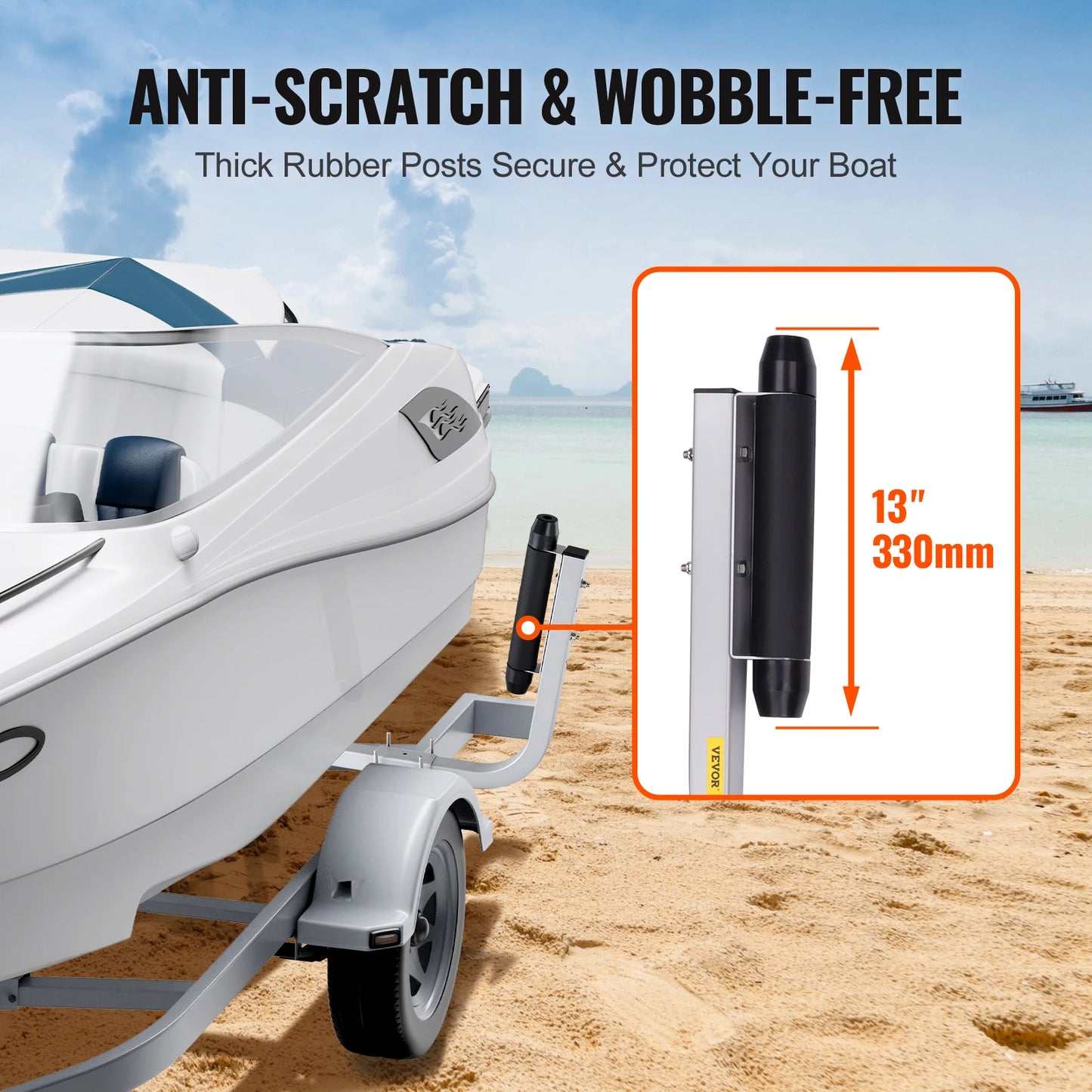 Boat Trailer Guide Poles 2-Pack | Adjustable Galvanized Steel with Rubber Rollers | StriveRiseFit