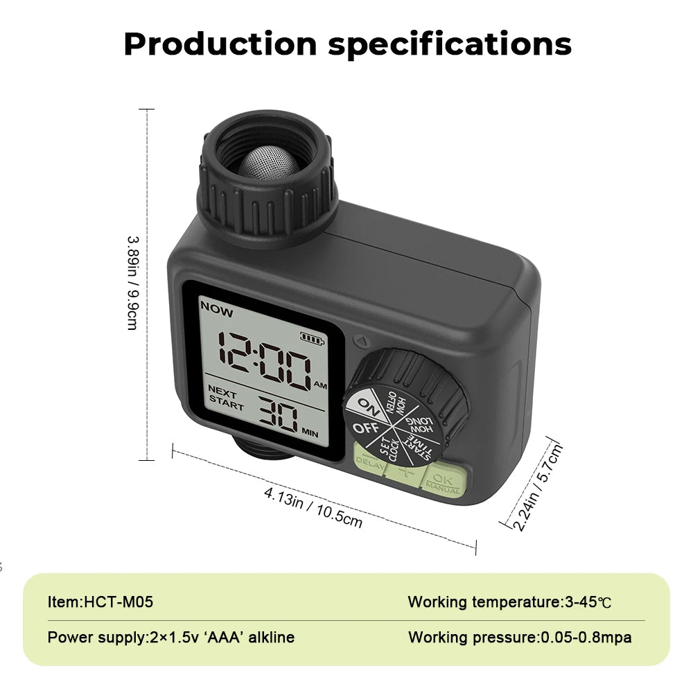 Automatic Garden Water Timer | LCD Display | Rain Delay | Yard & Greenhouse | StriveRiseFit