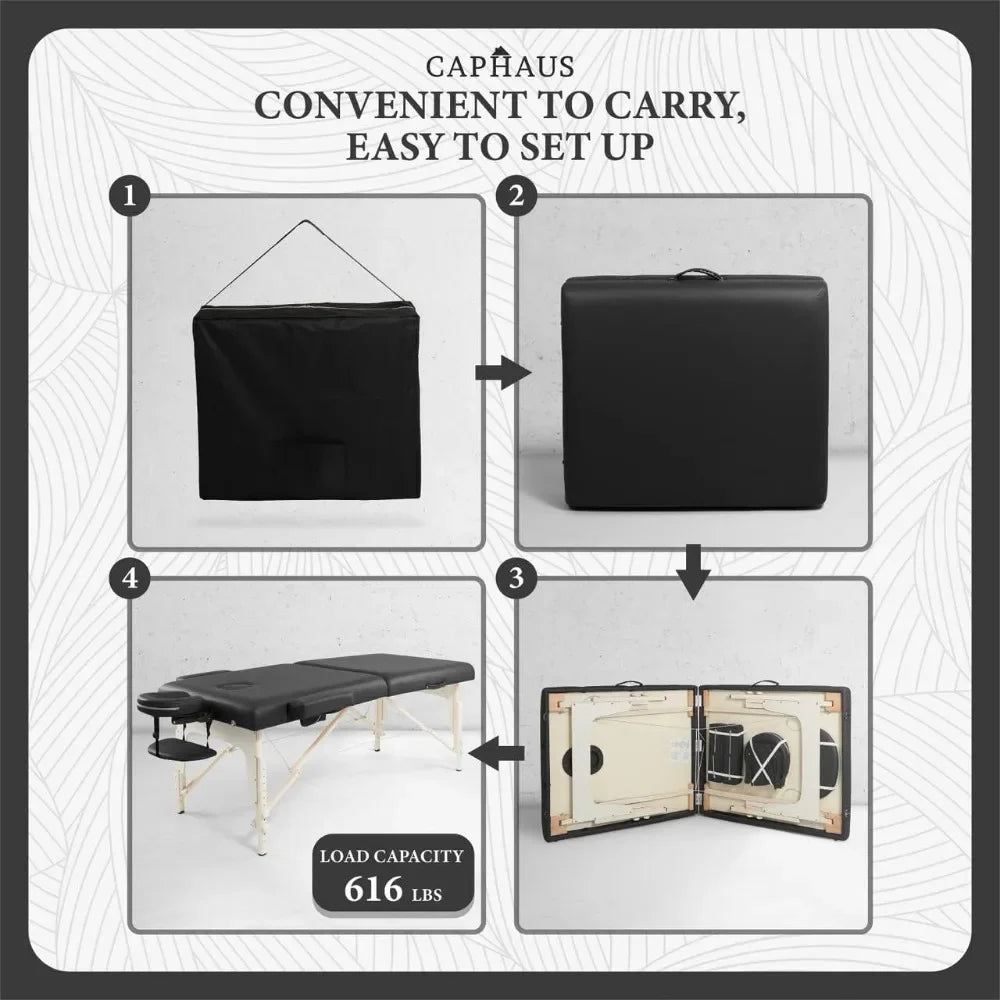 Premium Memory Foam Massage Table - 84 Inch Portable Spa Bed