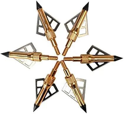 ELONG OUTDOOR 100 Grain Broadheads 12-Pack - 3 Fixed Blades for Compound, Crossbow & Recurve